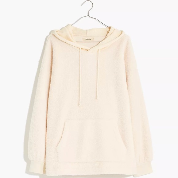 Madewell Fleece Hoodie Sweatshirt. New without tags! Cream Cotton pullover. - Picture 1 of 16